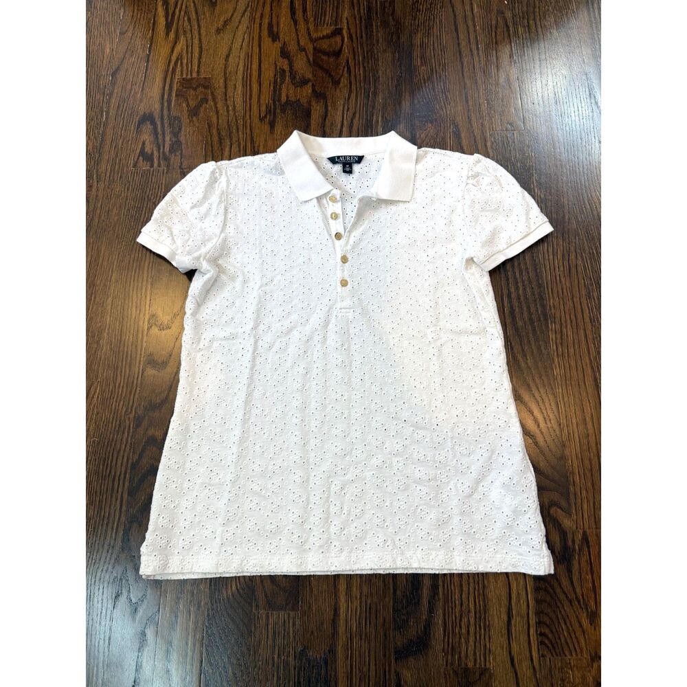 Lauren Ralph Lauren, White Polo Shirt, Women's Size M, GUC